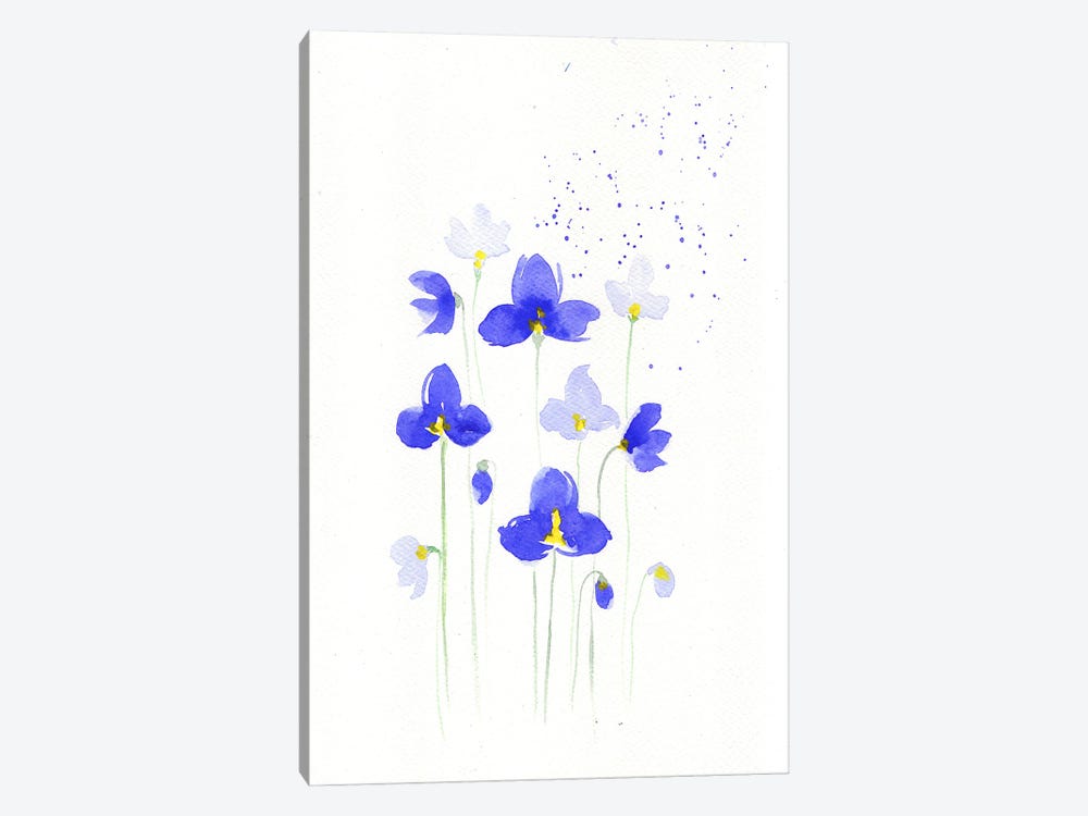 Blue Flowers by FNK Designs 1-piece Canvas Artwork
