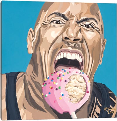 The Rock Is Coming For Your Cake Pop Canvas Art Print - Kristin Fardy