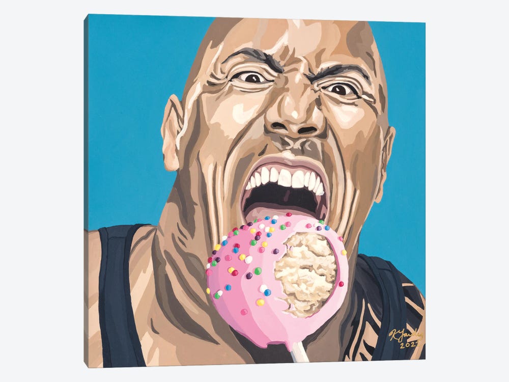 The Rock Is Coming For Your Cake Pop by Kristin Fardy 1-piece Canvas Artwork