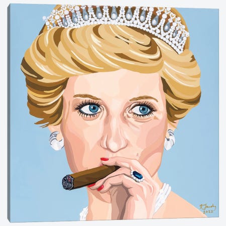 Lady Di And Her Stogie Canvas Print #FDY1} by Kristin Fardy Canvas Print