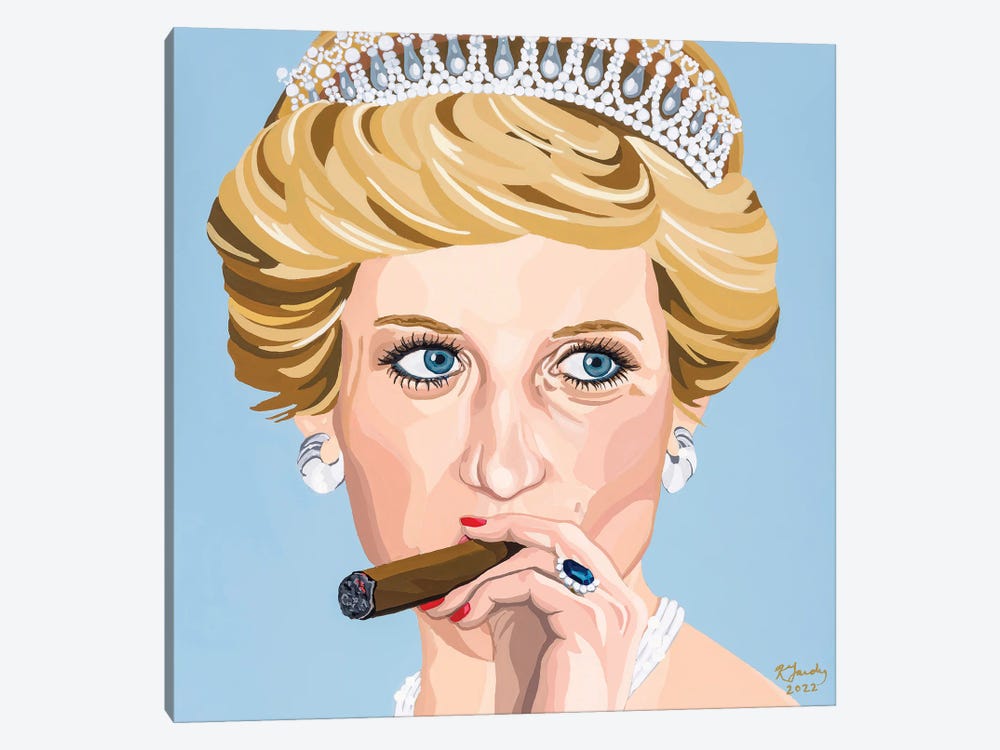 Lady Di And Her Stogie by Kristin Fardy 1-piece Canvas Wall Art