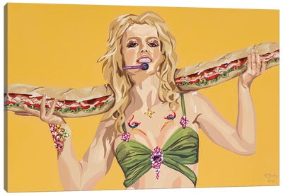 Baby One More Party Sub Canvas Art Print - Sandwich Art