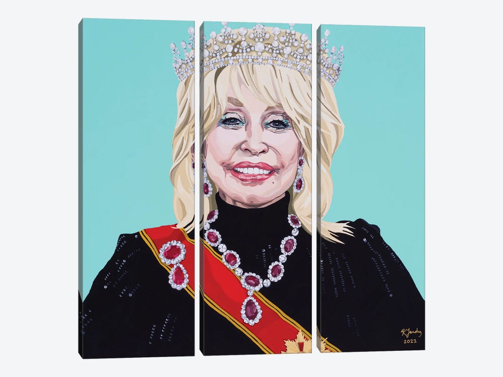 Dolly, A Literal Queen by Kristin Fardy 3-piece Canvas Art