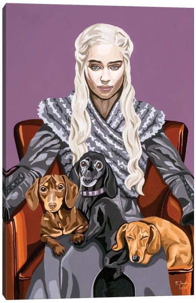 Mother Of Dachshunds Canvas Art Print - Daenerys Targaryen
