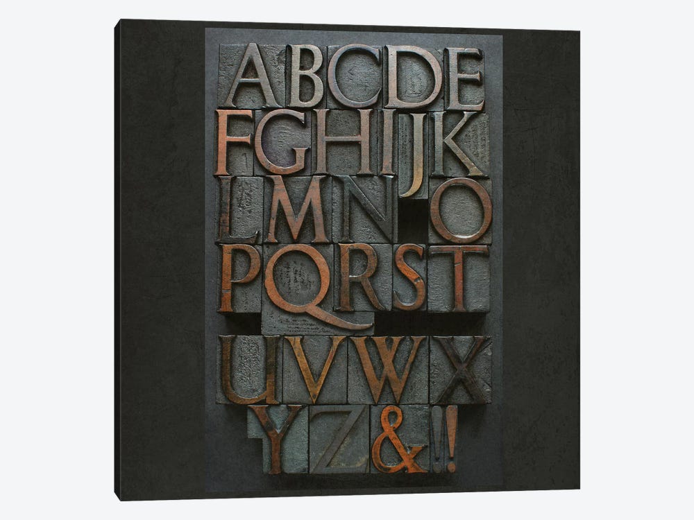Vintage Letter Press Alphabet by Alyson Fennell 1-piece Canvas Wall Art