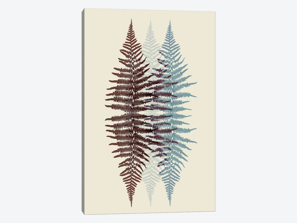 Chocolate And Teal Fern Pattern by Alyson Fennell 1-piece Art Print