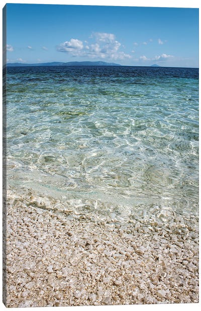 Crystal Clear Ocean Canvas Art Print - Rocky Beach Art