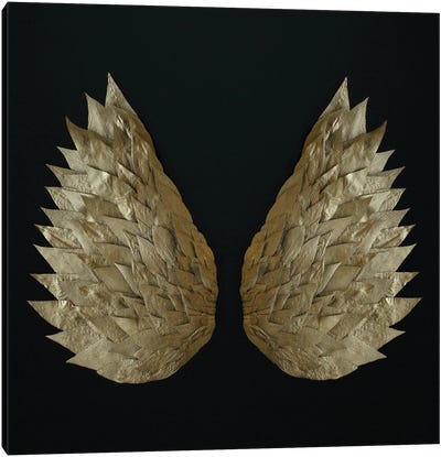 Gold Leaf Angel Wings Canvas Art Print - Wings Art