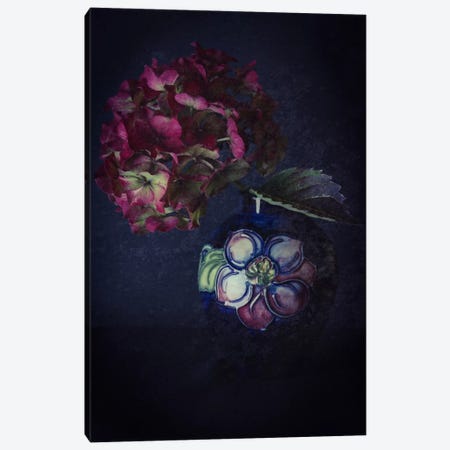 Hydrangea And Moorcroft Vase Canvas Print #FEN27} by Alyson Fennell Canvas Wall Art