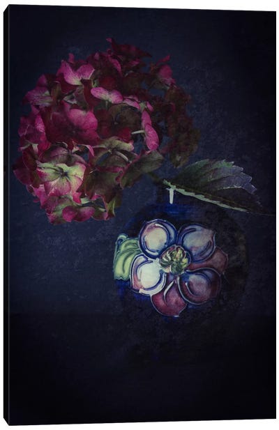 Hydrangea And Moorcroft Vase Canvas Art Print - Alyson Fennell