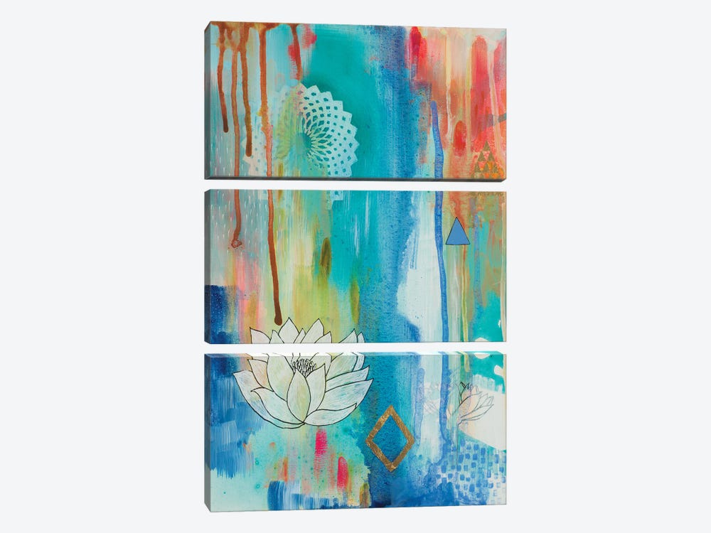 Lotus Bloom by Faith Evans-Sills 3-piece Canvas Art