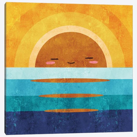 Happy Sunset Canvas Print #FFE16} by Ffion Evans Canvas Artwork