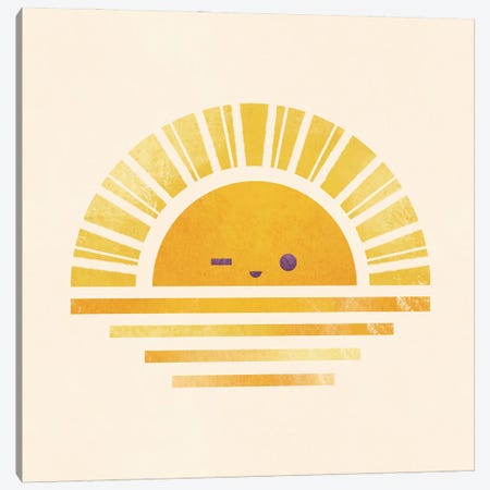 Happy Sun Canvas Print #FFE19} by Ffion Evans Canvas Art Print