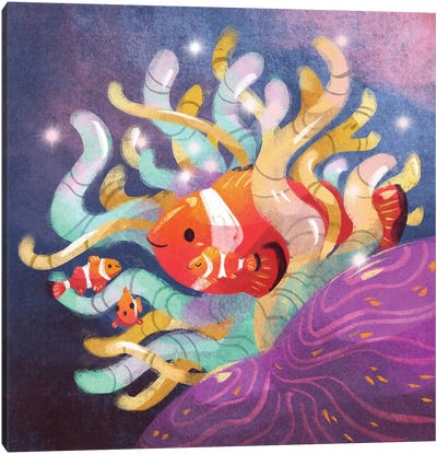Clown Fish Canvas Art Print - Ffion Evans