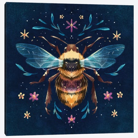 Jewel Bee Canvas Print #FFE24} by Ffion Evans Canvas Art Print