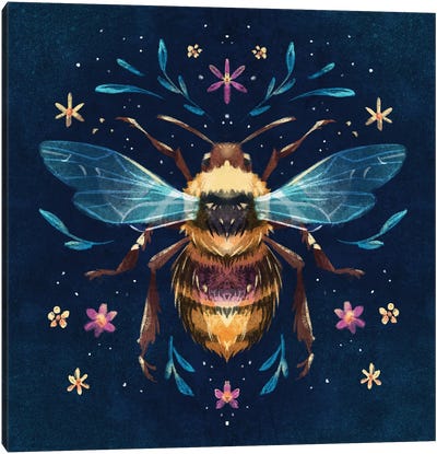 Jewel Bee Canvas Art Print - Ffion Evans
