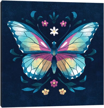 Jewel Butterfly Canvas Art Print - Ffion Evans