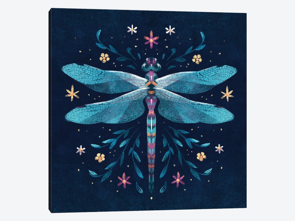 Jewel Dragonfly by Ffion Evans 1-piece Canvas Wall Art