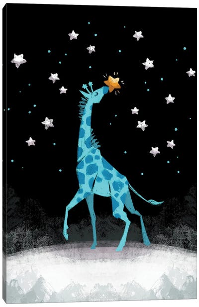 Kiss The Stars - Giraffe Canvas Art Print - Ffion Evans