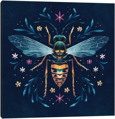 Jewel Wasp Canvas Art Print - Ffion Evans