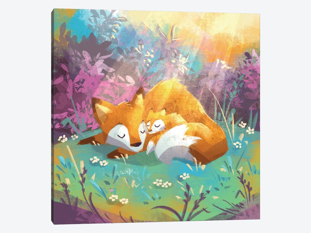 Basking Foxes by Ffion Evans 1-piece Canvas Art Print