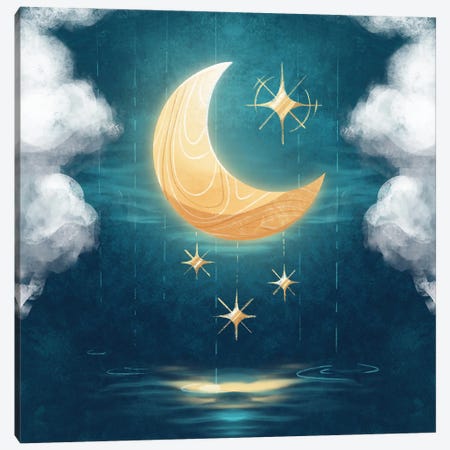 Moonlight Over The Sea Canvas Print #FFE42} by Ffion Evans Canvas Art