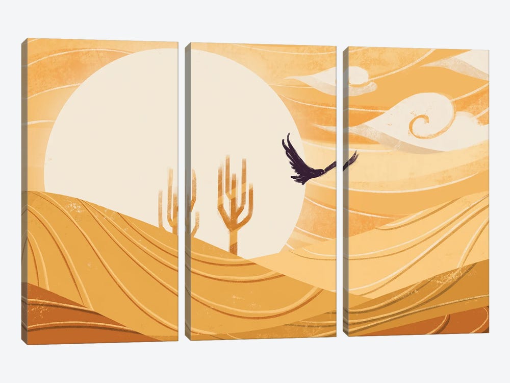 Soaring The Desert by Ffion Evans 3-piece Canvas Wall Art