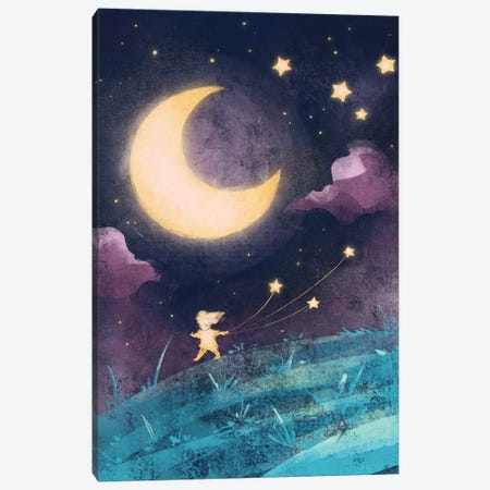 Walking The Stars - Magical Night Sky Canvas Print #FFE57} by Ffion Evans Canvas Wall Art