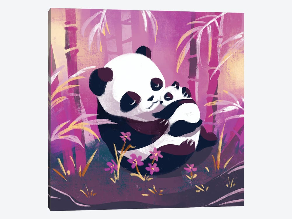 Warm Hugs - Pandas by Ffion Evans 1-piece Canvas Artwork