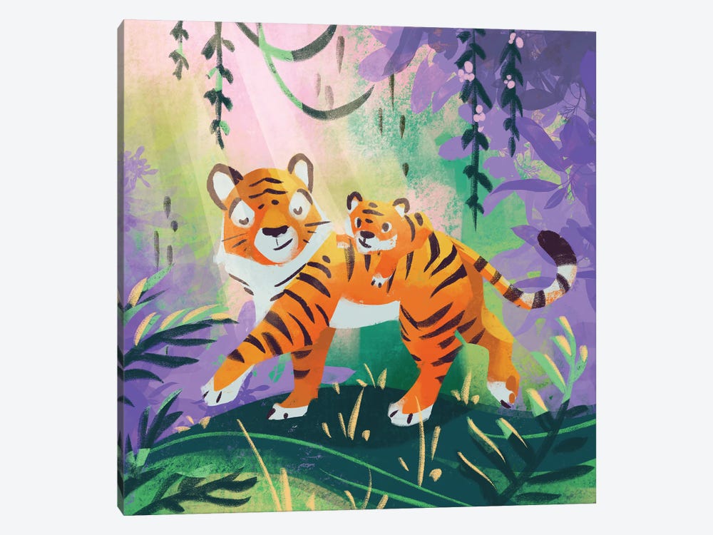 Warm Hugs - Tigers by Ffion Evans 1-piece Canvas Wall Art