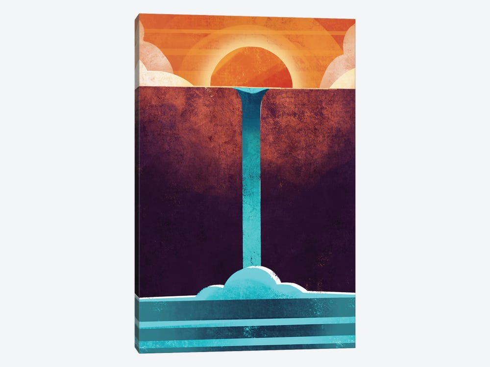 Waterfall Sunset by Ffion Evans 1-piece Canvas Art Print