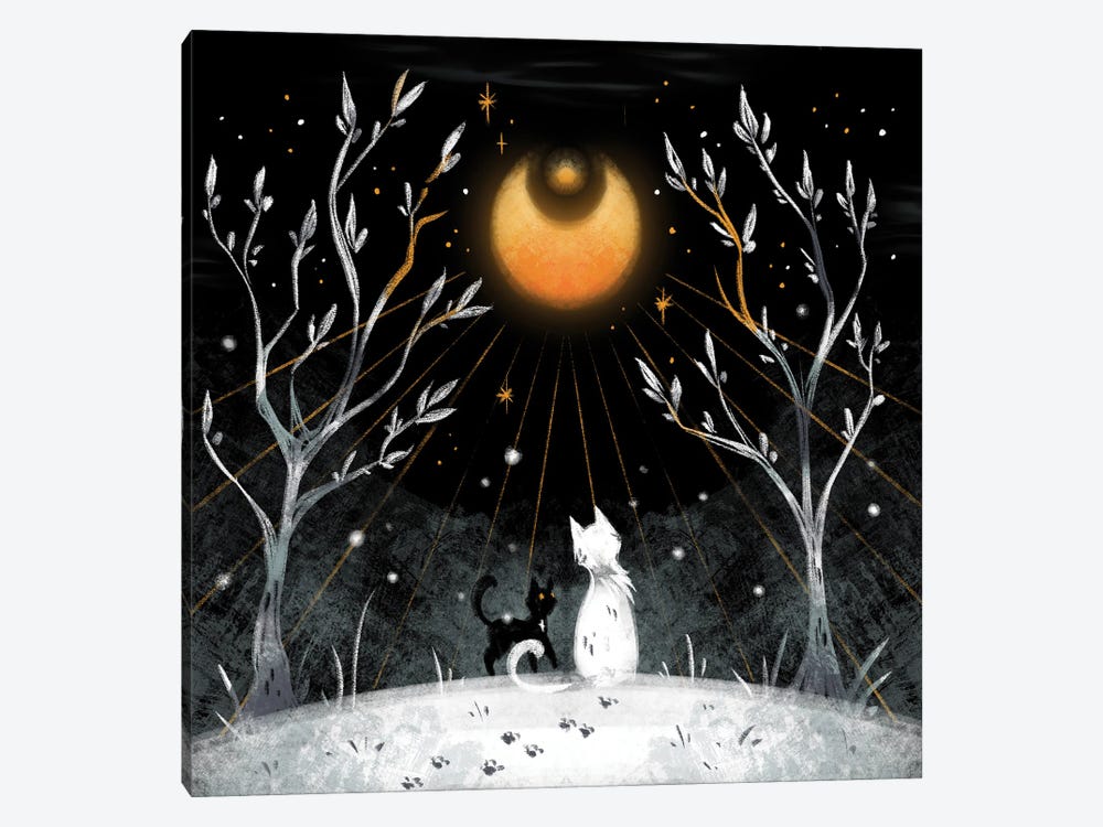 Winter Moon - Cats by Ffion Evans 1-piece Canvas Art