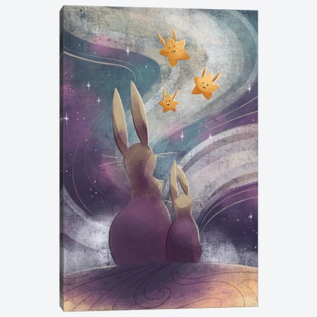 Wish Upon A Star - Rabbits Canvas Print #FFE72} by Ffion Evans Canvas Art Print