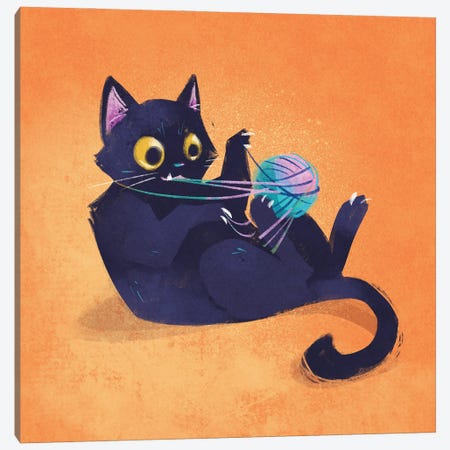 Yarn Kitten Canvas Print #FFE73} by Ffion Evans Art Print