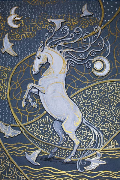 A White Horse by Fefa Koroleva gallery poster