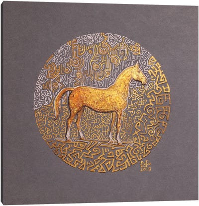 Golden Stallion Canvas Art Print - Fefa Koroleva