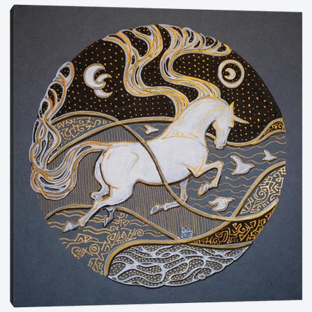 The Unicorn Canvas Print #FFK113} by Fefa Koroleva Canvas Art Print