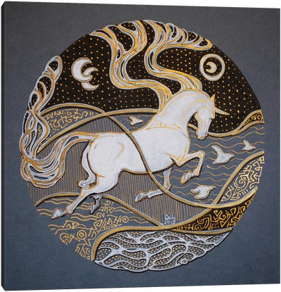 The Unicorn Canvas Art Print - Art Nouveau Redux