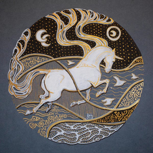Art Nouveau Redux: The Unicorn by Fefa Koroleva