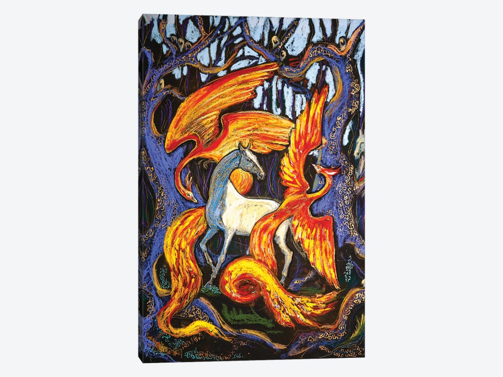 The Fire Birds by Fefa Koroleva 1-piece Canvas Art