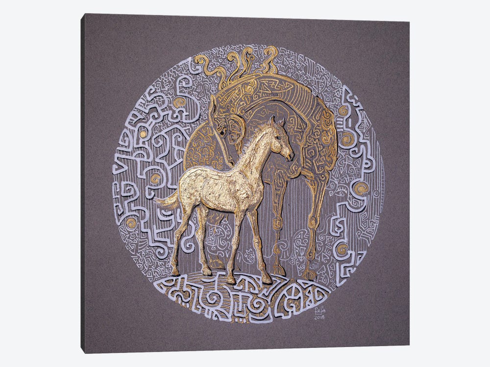Golden Foal by Fefa Koroleva 1-piece Art Print