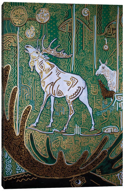 A Fairy Tail Of Elks Canvas Art Print - Elk Art