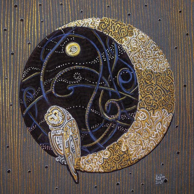 Far Side Of The Moon by Fefa Koroleva framed canvas print