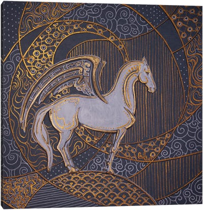 White Pegasus Canvas Art Print - Pegasus Art