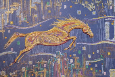 Jumping Horse by Fefa Koroleva canvas print