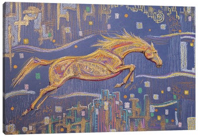 Jumping Horse Canvas Art Print - Fefa Koroleva