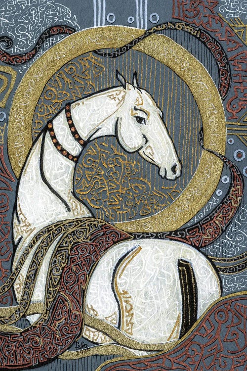 A Celestial White Horse by Fefa Koroleva wall art