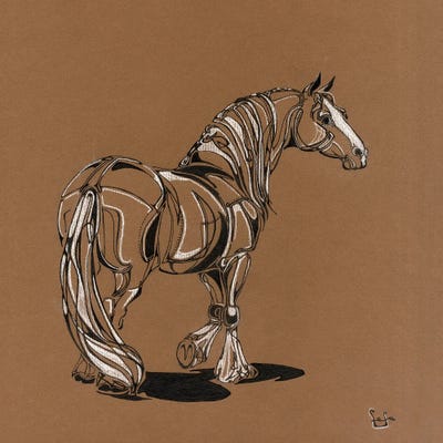 Vladimir Heavy Draft Horse by Fefa Koroleva framed canvas print