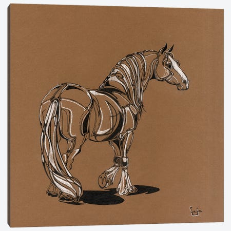 Vladimir Heavy Draft Horse Canvas Print #FFK142} by Fefa Koroleva Canvas Art