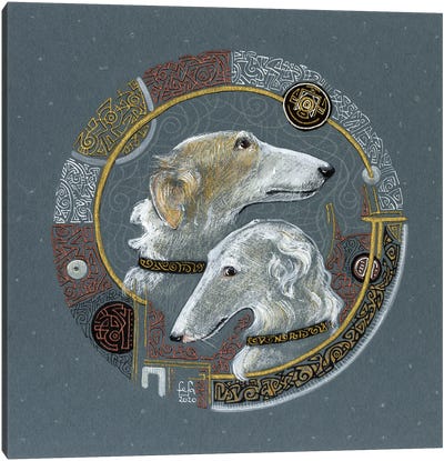 Family Russian Borzoi Canvas Art Print - Greyhound Art